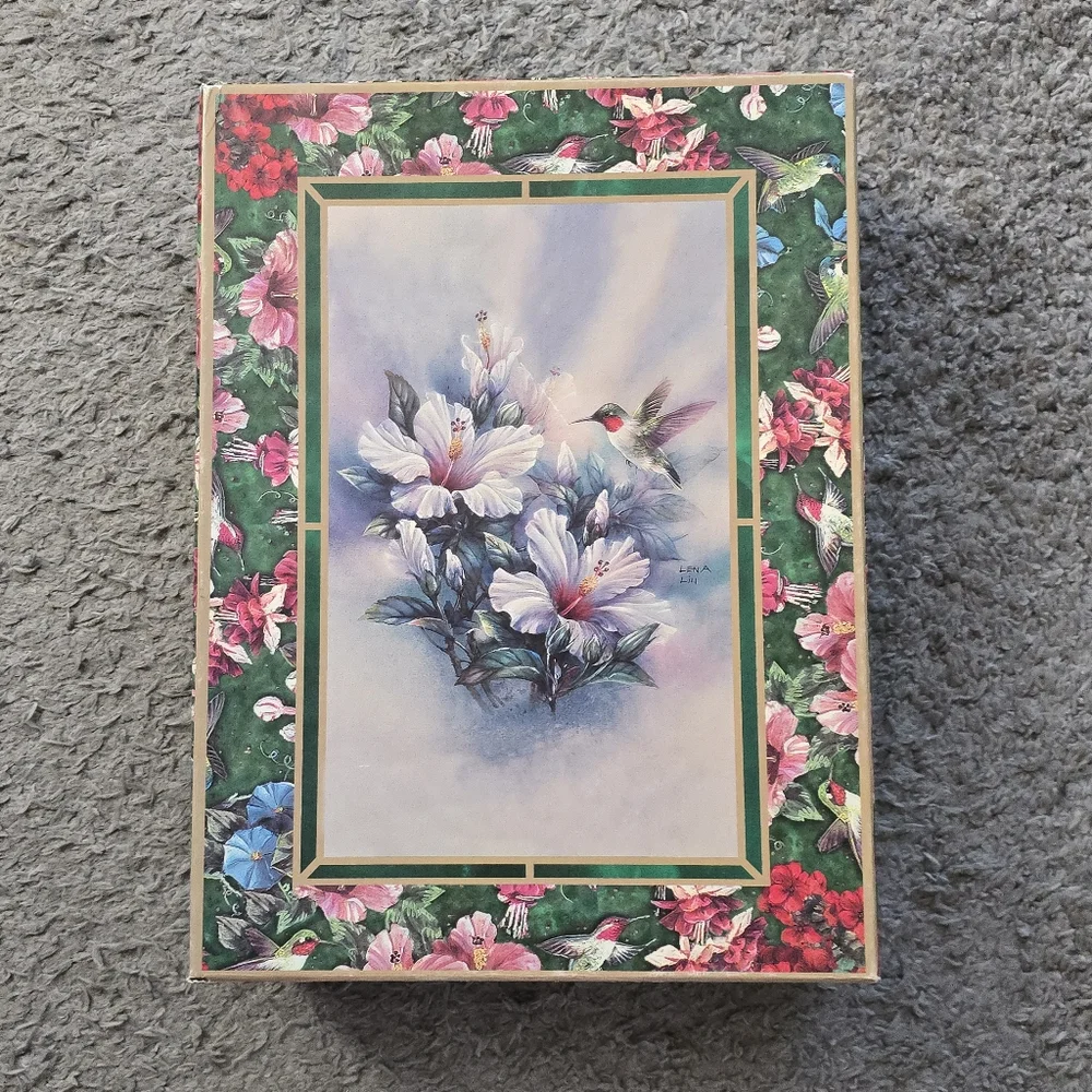 Vintage Bradford Exchange Lena Liu Hummingbird Christmas Ornament Storage Box 16